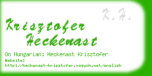 krisztofer heckenast business card